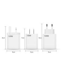 Adaptateur de charge rapide 120W Chargeurs USB pour Xiaomi Huawei Samsung Oneplus Chargeur USB
