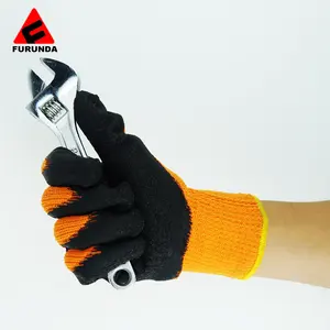 Industrial Wrinkle Latex Coated Gloves And Working Safety Gloves For Worker Factory Supply Wholesale Industrial Latex Workglove