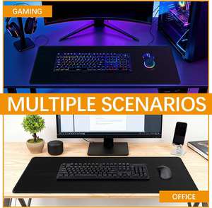 Tapis de souris gaming surdimensionné personnalisé, tapis de bureau étendu en tissu tissé avec bords cousus et impression de logo pour le bureau et la maison - Product Image 6