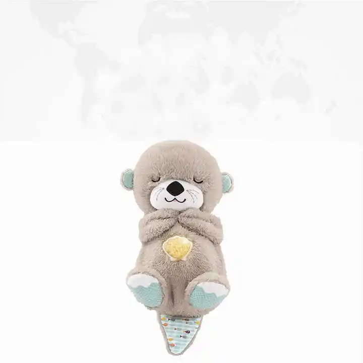 Newborn comfort cuddle doll sleep toy little customized cat Rabbit bear otter baby toy music early education toy