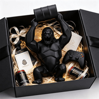 Sculpture de gorille moderne en résine personnalisée en gros avec seau relevable, figurine décorative créative pour bureau et salon, cadeau