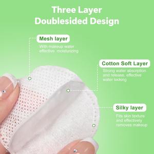 Custom Organic Cotton 3-Layer Round 6CM Reusable <b>Makeup</b> <b>Remover</b> Pads 80 Count for Eco-Friendly <b>Makeup</b> Application - Product Image 5