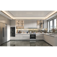 Meubles de cuisine modulaires sur mesure en bois, design moderne, prêts à assembler, portes en MDF, ensemble de meubles pour la maison, fabriqué en Chine