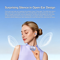 AGM OPEN BUDS 1 Écouteurs sans Fil TWS à Clip d'Oreille Antibruit, Écouteurs Sport TB 6.0 avec Technologie ENC, Casque sans Fil sur l'Oreille
