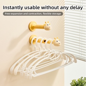 Wall-Mounted <b>Clothes</b> Hanger Punch-Free Artifact Balcony Hook Drying Rack for Living Room <b>Storage</b> for Household - Product Image 2
