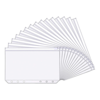 Pochette Transparente à Fermeture Éclair pour Classeur A6, Pochette Zippée A5 A7 pour Enveloppes Budgétaires, Accessoires pour Carnet et Agenda