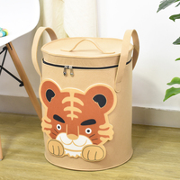 Boîte de rangement en feutre motif chat dinosaure dessin animé mignon grand panier de rangement à main pour dîner respectueux de l'environnement