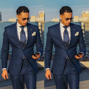 Abito da uomo con pantaloni a righe slim fit - Product Image 1