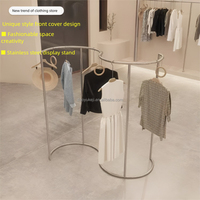 Étagères de présentation de vêtements en acier inoxydable pour magasin de vêtements pour femmes, vente directe d'usine Dy Design