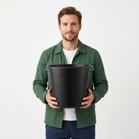Pots de pépinière en plastique PP noir de 2 gallons, écologiques, durables, avec trou de drainage, légers, pour la vente en gros et les centres commerciaux