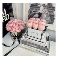 Pivoines roses pâles préservées LY, roses éternelles, fleurs préservées, fleurs au toucher réel, boîte de pivoines préservées