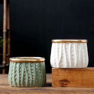 Ceramic Succulent Planter Pots Various Sizes Creative Breathable Coarse Pottery For Home Use Root Control Terracotta Flower Pots - Product Image 3