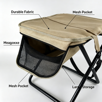 Tabouret pliant portable d'extérieur robuste et compact, chaise de camping en tissu Oxford avec sac de transport à fermeture éclair pour pelouse, randonnée, plage