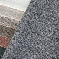 2491 Tissu africain 100% polyester, 142 cm de large, facile à nettoyer, imperméable, OEM ODM, tricot uni, 340 g/m², avec support en faux lin pour canapé et mobilier