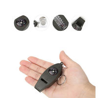 Boussole Thermomètre Loupe 4-en-1 Multifonctionnel Sifflet de Survie Extérieur Escalade Secours Urgence Accessoires Porte-clés