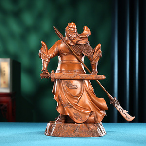 Figura de cobre de Guan Gong, estatua de cobre hecha a mano del Dios de la guerra y la riqueza para decoración de escritorio de oficina y sala de estar - Product Image 4