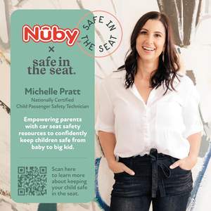 Nuby X Safe Seat, protection de siège de voiture en polyester, compatible avec les sièges de voiture orientés vers l'avant et vers l'arrière, poche d'apprentissage visuel, rangement en maille - Product Image 5