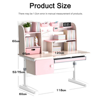 Bureau d'étude ergonomique moderne en bois pour enfants avec design multifonctionnel et fonction de réglage en hauteur pour la maison, la chambre et le salon