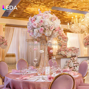 LEDA High Quality Gold Metal Classic Flower <b>Stand</b> Wedding Table Centerpieces Decorations for Parties - Product Image 1