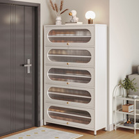 Meuble de rangement en acier pour chaussures d'entrée, organisateur domestique pour chaussures, sandales, baskets, bottes et accessoires de maison