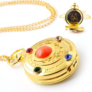 Reloj de Bolsillo Steampunk Moderno al por Mayor, Colgante Dorado con Diseño de Sakura Sailor Moon, Cosplay de Anime con Movimiento de Cuarzo y Cadena Incluida - Product Image 5