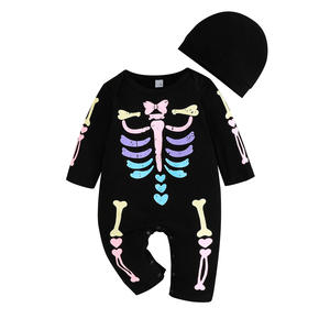 Combinaison pour bébé de 0 à 18 mois, costume de <span class=keywords><strong>squelette</strong></span>, déguisement, <span class=keywords><strong>squelette</strong></span> qui brille dans le noir, combinaison pour nouveau-né, combinaison d'Halloween pour bébé - Product Image 5