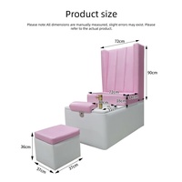 Ensemble de station de pédicure rose de luxe avec fauteuil à dossier haut, fauteuil de spa pour les pieds, fauteuil de manucure et pédicure pour salon de beauté des ongles