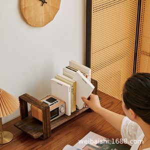 Burnt Paulownia Wood Bookend Solid Wood Desktop Office Storage <b>Ornament</b> For Bedroom Child Use - Product Image 2