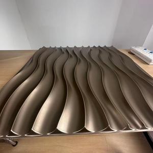 Panneaux muraux 3D en PVC couleur personnalisée pour salon, motif vague brisante, panneaux muraux 3D avec finition métallique - Product Image 4