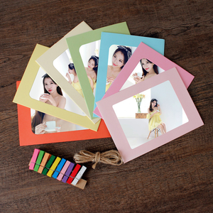 Cadre <span class=keywords><strong>photo</strong></span> en papier paysage coloré simple de haute qualité, personnalisable, cadres en carton multi-tailles avec pinces, commandes OEM acceptées - Product Image 5