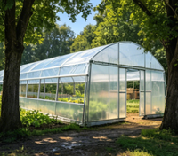 Serre tunnel à arche unique en acier, conception facilement assemblable pour une forme semi-cylindrique optimisant l'espace intérieur