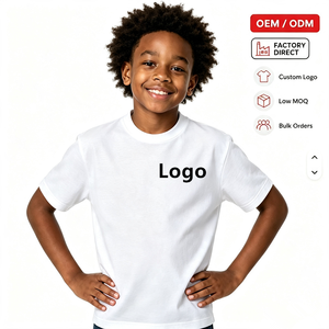 T-shirts pour enfants personnalisés en gros avec logo OEM, manches courtes, coton, uniforme scolaire, 100% coton - Product Image 1