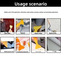 Outil d'application de film de protection en plastique PP pour voiture, raclette jaune pour le nettoyage du verre et le film de protection de téléphone, petit grattoir sûr