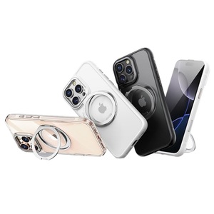 Funda Magnética con Anillo para iPhone 18 Pro Max y iPhone 17, Carcasa de TPU con Soporte y Acabado Esmerilado, Negro, Blanco, Transparente - Product Image 1