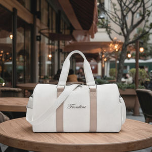 High Quality Eco Friendly Fashion <strong>Large</strong> Leather Canvas Weekender Duffel Bag with Zipper Closure Unisex - Product Image 2