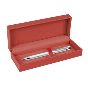 Boîte à stylos rouge en PU pour un stylo, étui de rangement avec couvercle - Product Image 1