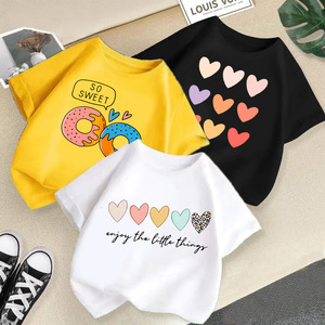 T-shirt pour enfants à col rond été 2025, logo personnalisé imprimé, dessin animé, coton tricoté, demi-manches, garçons filles, importé, mode décontractée - Product Image 1
