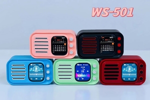 Nuevo Altavoz Inteligente WS-501 con Pantalla, Bluetooth, Reloj Despertador con Letras, <span class=keywords><strong>Radio</strong></span> <span class=keywords><strong>FM</strong></span> TWS, Localizador de Teléfono, Reproductor Recargable - Product Image 4
