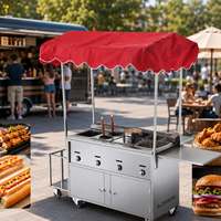 Remolque de Comida Modelo Gas para Puestos Callejeros con Sartenes para Desayunos, Hamburguesas y Perritos Calientes