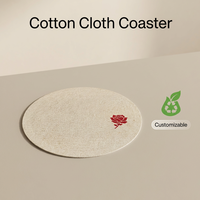 Sous-verres ronds jetables modernes en tissu 100 % coton, personnalisables, bord en pulpe, diamètre 8-11 cm, pour hôtels, restaurants, mariages
