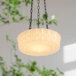 Français rétro vieux Shanghai Style verre <span class=keywords><strong>plafonnier</strong></span> Zhongshan maison <span class=keywords><strong>lustre</strong></span> pour chambre étude Restaurant crème Style moyen - Product Image 3
