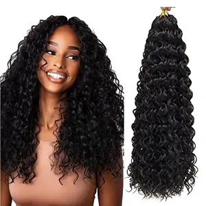 GoGo Curl Crochet Hair 18 inch Ocean Wave Crochet Hair Water Wave Synthetic Braiding Extensões Curly Crochet Hair para as Mulheres