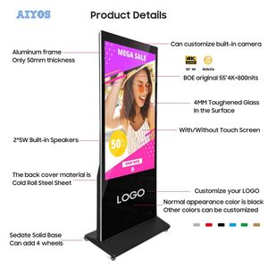 Aiyos AD Media Player 43-65 Inch Tầng Thường Vụ Android Màn Hình Cảm Ứng Kỹ Thuật Số Bảng Điều Chỉnh Biển Kiosk LCD Quảng Cáo Hiển Thị Màn Hình - Product Image 6