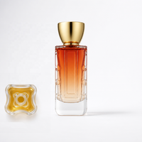 Botol Parfum Kosong Bentuk Bunga Mewah Grosir, Kotak Persegi, Logo Custom, 80ml, Botol Kaca Semprot Parfum dengan Tutup