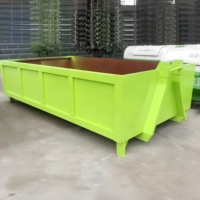 Conteneur à déchets latéral en tôle d'acier galvanisé de 35 m³, benne à déchets latérale pour remorque de transfert de construction extérieure