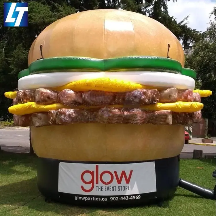 विशाल विज्ञापन के लिए एलईडी प्रकाश फास्ट फूड inflatable हैमबर्गर