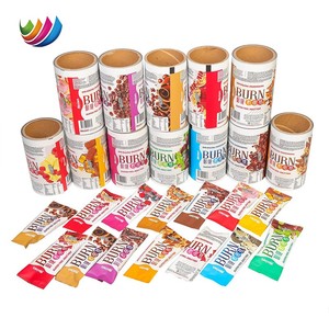 Rouleau de <span class=keywords><strong>film</strong></span> de sachet de feuille d'aluminium stratifiée imprimée sur mesure <span class=keywords><strong>Film</strong></span> de rouleau d'emballage en plastique de qualité alimentaire pour barre de chocolat Barre protéinée - Product Image 1