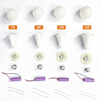 Matériaux bruts pour ampoules LED d'urgence E27 E22 7W 9W 12W 15W, composants SKD pour ampoules LED, fourniture en gros OEM ODM