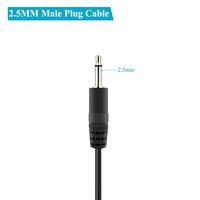 Fiche mâle 2.5mm à fil nu extrémité ouverte TS 2 pôles connecteur de câble audio mono avec gaine en PVC et blindage de tresse pour caméras