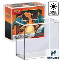 Boîte de rangement et de présentation en acrylique transparente, anti-poussière et empilable pour figurines magnétiques, cartes de jeu et ETB